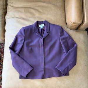 Pendleton Womens Virgin Wool Jacket Blazer Hidden Buttons Lined Purple Size 14